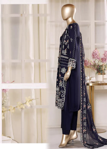 3 Piece Black Color Embroidered Lawn Shirt with Trouser & Embroidered Dupatta