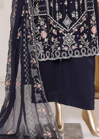 3 Piece Black Color Embroidered Lawn Shirt with Trouser & Embroidered Dupatta