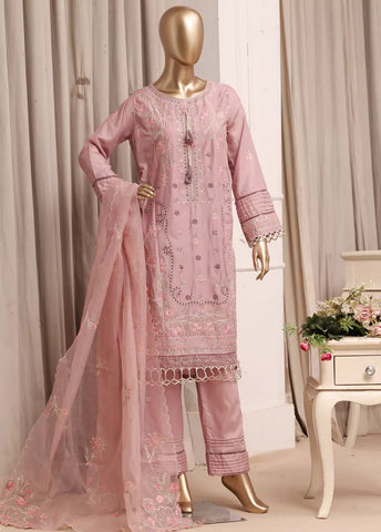 3 Piece Muave Color Embroidered Lawn Shirt with Trouser & Embroidered Dupatta
