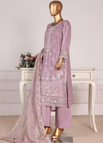 3 Piece Lilac Color Embroidered Lawn Shirt with Trouser & Embroidered Dupatta