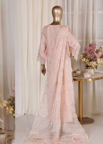 3 Piece Pastel Pink Color Embroidered Lawn Shirt with Trouser & Embroidered Dupatta