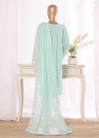 3 Piece Turquoise Color Embroidered Lawn Shirt with Embroidered Trouser & Dupatta