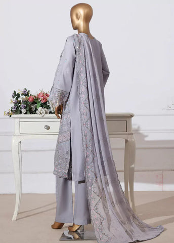 3 Piece Lilac Color Embroidered Lawn Shirt with Embroidered Trouser & Dupatta