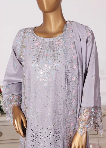 3 Piece Lilac Color Embroidered Lawn Shirt with Embroidered Trouser & Dupatta