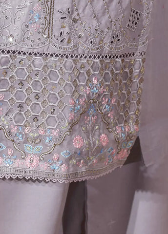 3 Piece Lilac Color Embroidered Lawn Shirt with Embroidered Trouser & Dupatta