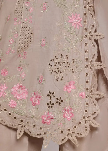 3 Piece Ivory Color Embroidered Lawn Shirt with Embroidered Trouser & Dupatta
