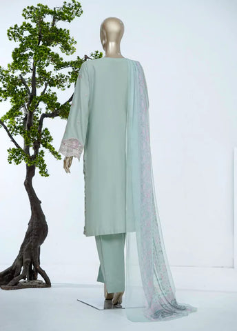 3 Piece Mint Green Color Embroidered Lawn Shirt with Trouser & Dupatta
