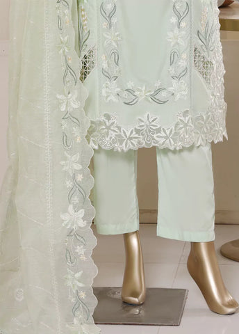 3 Piece Mint Green Color Embroidered Lawn Shirt with Trouser & Embroidered Dupatta