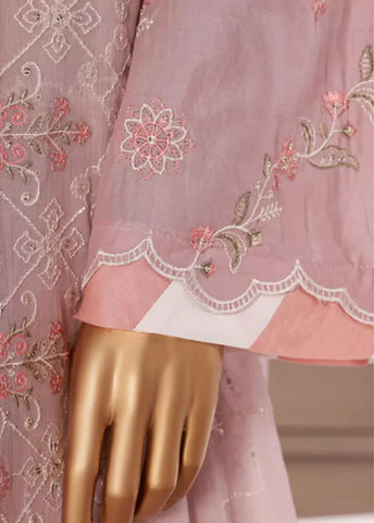 3 Piece Muave Color Embroidered Lawn Shirt with Embroidered Trouser & Dupatta