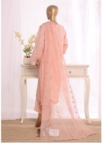 3 Piece Peach Color Embroidered Lawn Shirt with Embroidered Trouser & Dupatta