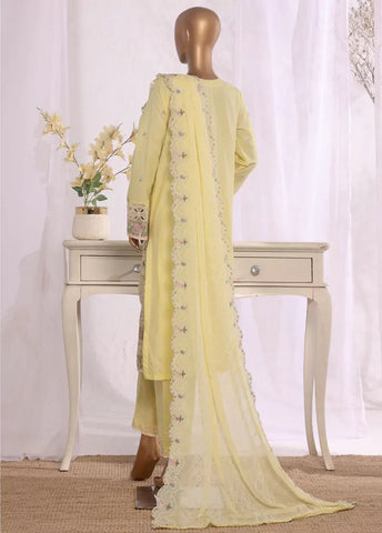 3 Piece Lime Yellow Color Embroidered Lawn Shirt with Embroidered Trouser & Dupatta