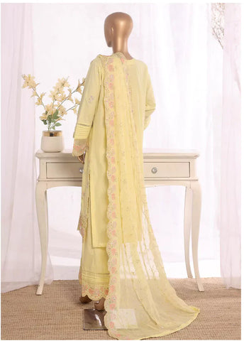 3 Piece Lime Yellow Color Embroidered Lawn Shirt with Embroidered Trouser & Dupatta