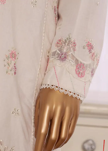 3 Piece Ivory Color Embroidered Lawn Shirt with Embroidered Trouser & Dupatta