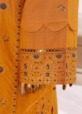 3 Piece Merigold Orange Color Embroidered Lawn Shirt with Embroidered Trouser & Dupatta