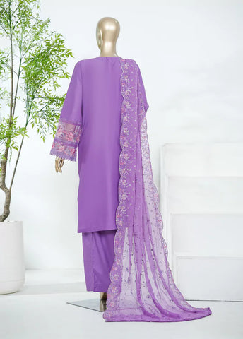 3 Piece Lilac Color Embroidered Lawn Shirt with Trouser & Embroidered Dupatta