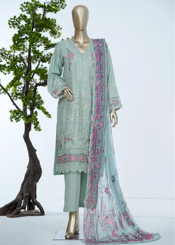 3 Piece Color Embroidered Lawn Shirt with Trouser & Embroidered Dupatta