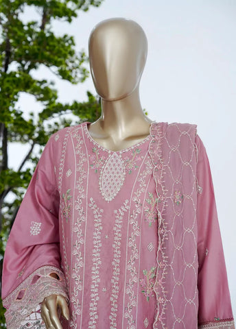 3 Piece Muave Color Embroidered Lawn Shirt with Trouser & Embroidered Dupatta