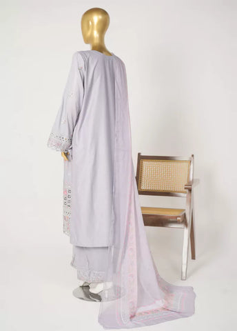 3 Piece Lilac Color Embroidered Lawn Shirt with Embroidered Trouser & Dupatta