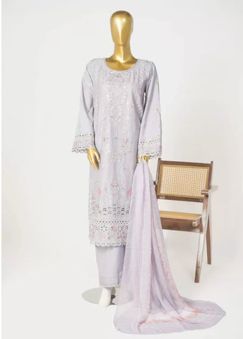 3 Piece Lilac Color Embroidered Lawn Shirt with Embroidered Trouser & Dupatta