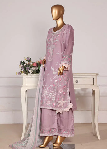 3 Piece Color Embroidered Lawn Shirt with Dupata & Embroidered Trouser