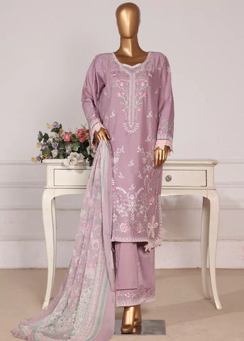 3 Piece Color Embroidered Lawn Shirt with Dupata & Embroidered Trouser