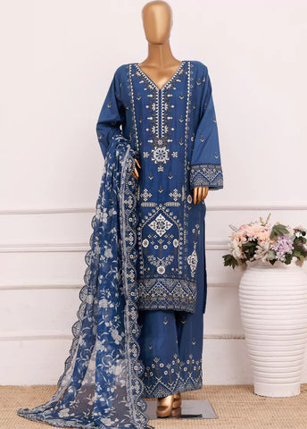 3 Piece Muave Color Embroidered Lawn Shirt with Dupatta & Embroidered Trouser