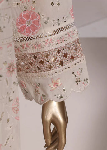 3 Piece White Color Embroidered Lawn Shirt with Embroidered Trouser & Dupatta