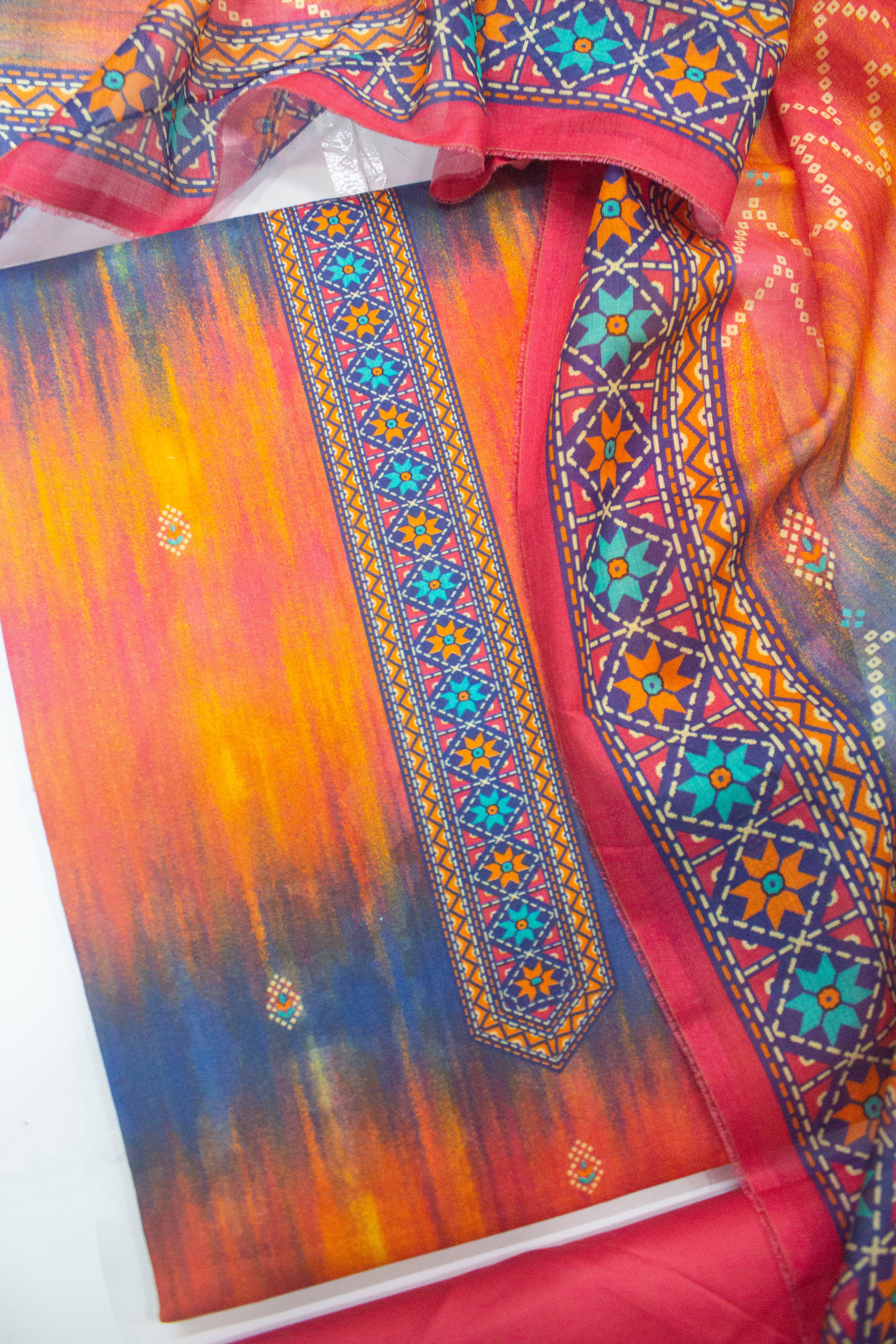 Bin Saeed Fabric - D-530-3 Piece Lawn Digital Printed Unstitched Suit