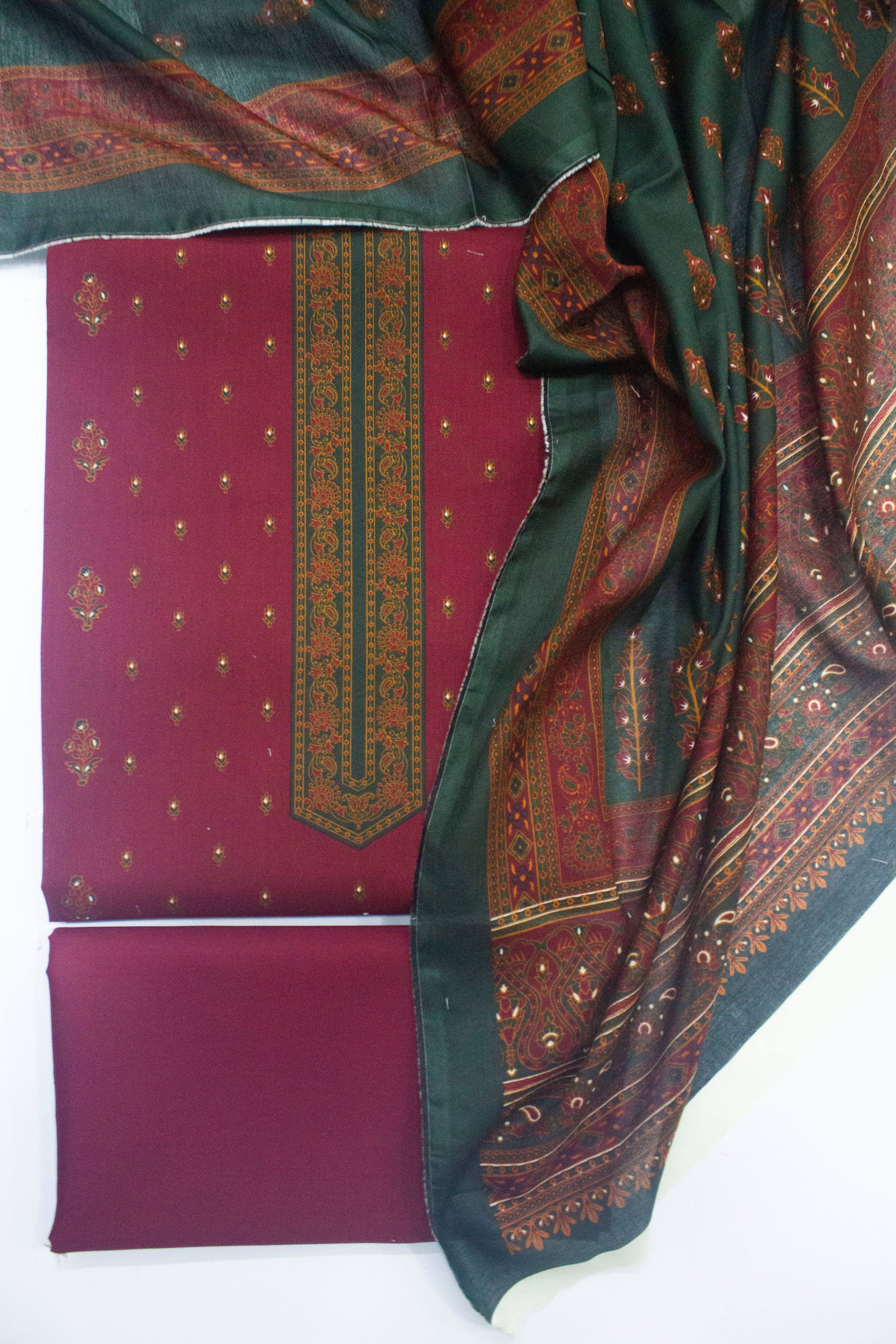 Bin Saeed Fabric - D-695-3 Cotton Digital Printed UnStitched Suit