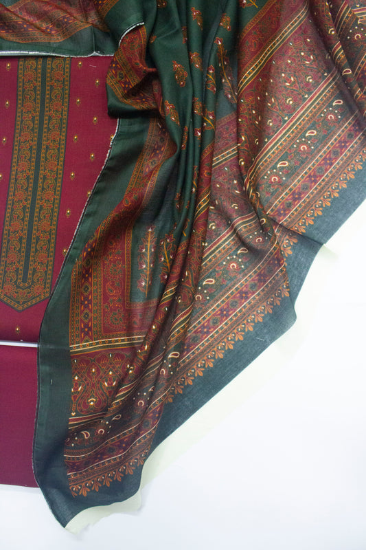 D-695-3 Cotton Digital Printed UnStitched Suit