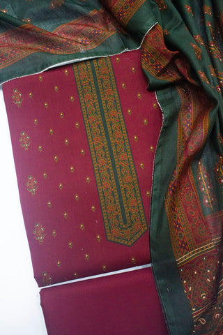 D-695-3 Cotton Digital Printed UnStitched Suit