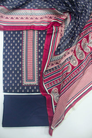 D-707 B-3 Piece Lawn Digital Printed Unstitched Suit