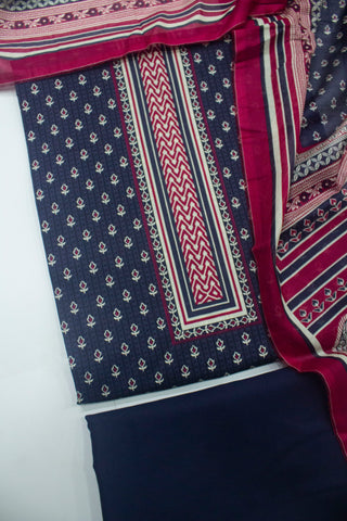 D-707 B-3 Piece Lawn Digital Printed Unstitched Suit
