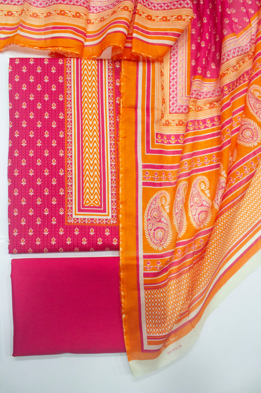 D-708 A-3 Piece Lawn Digital Printed Unstitched Suit