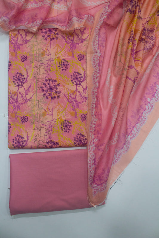 D-713-3 Cotton Digital Printed UnStitched Suit