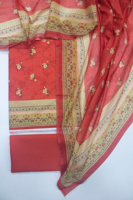 D-715-3 Lawn Digital Printed UnStitched Suit