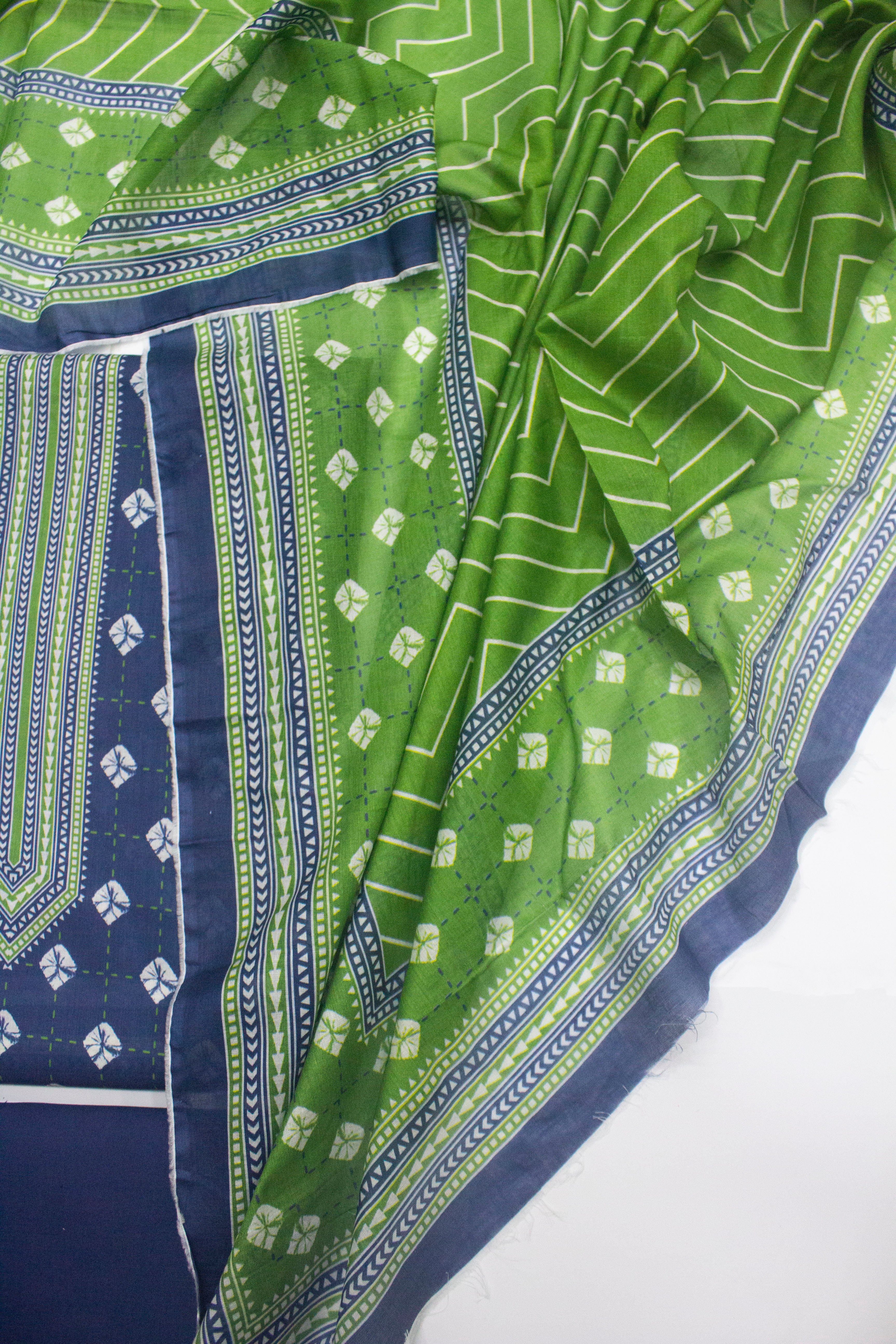 Bin Saeed Fabric - D-734-3 Piece Lawn Digital Printed Unstitched Suit