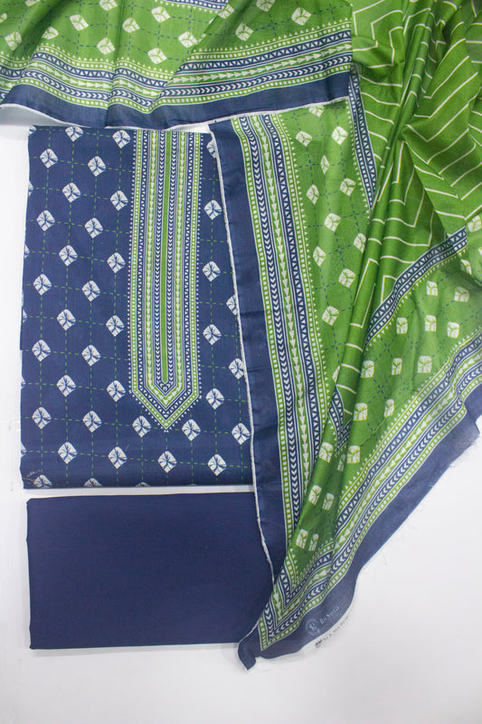 D-734-3 Piece Lawn Digital Printed Unstitched Suit