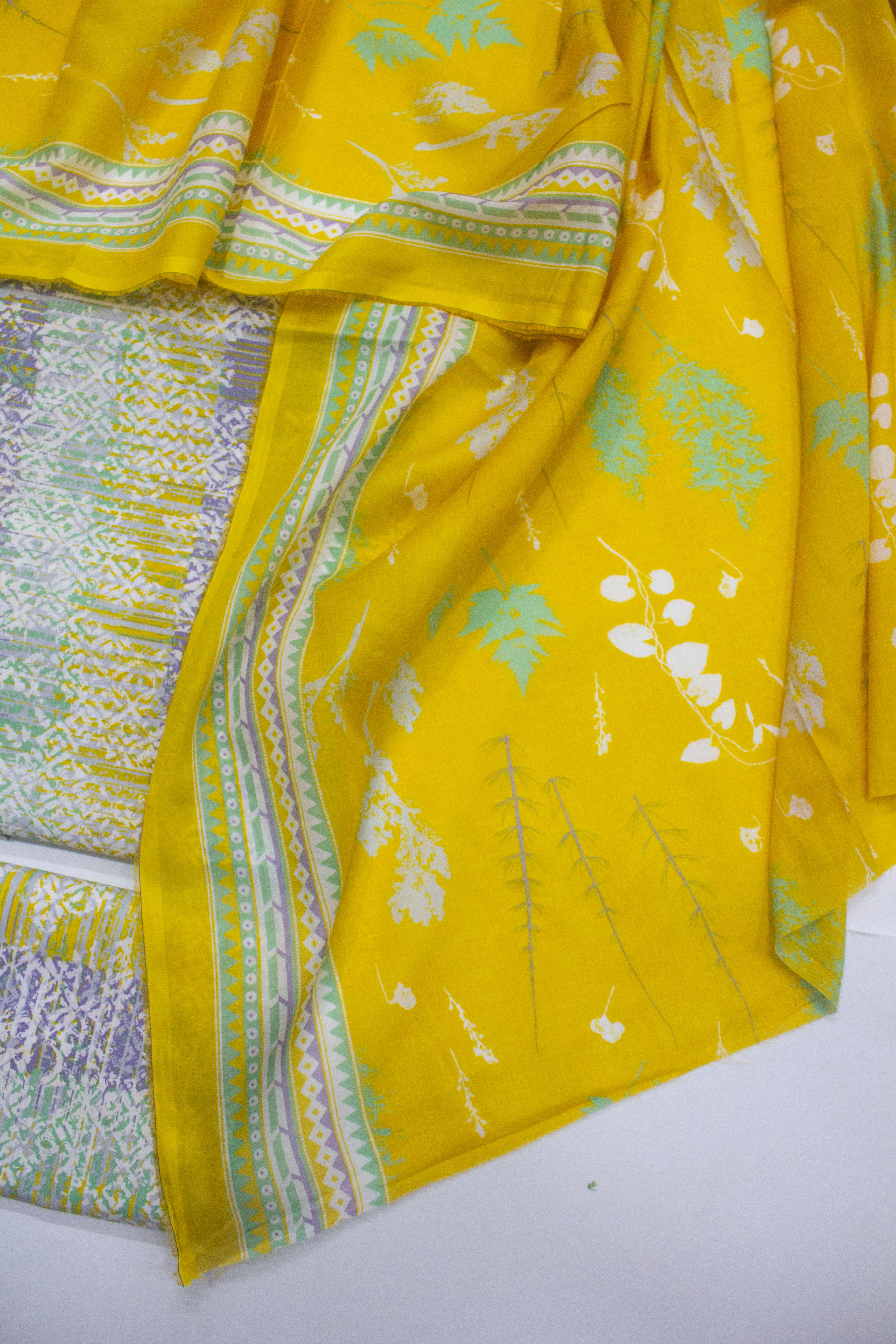 Bin Saeed Fabric - D-8010-3 Piece Lawn Digital Printed Unstitched Suit