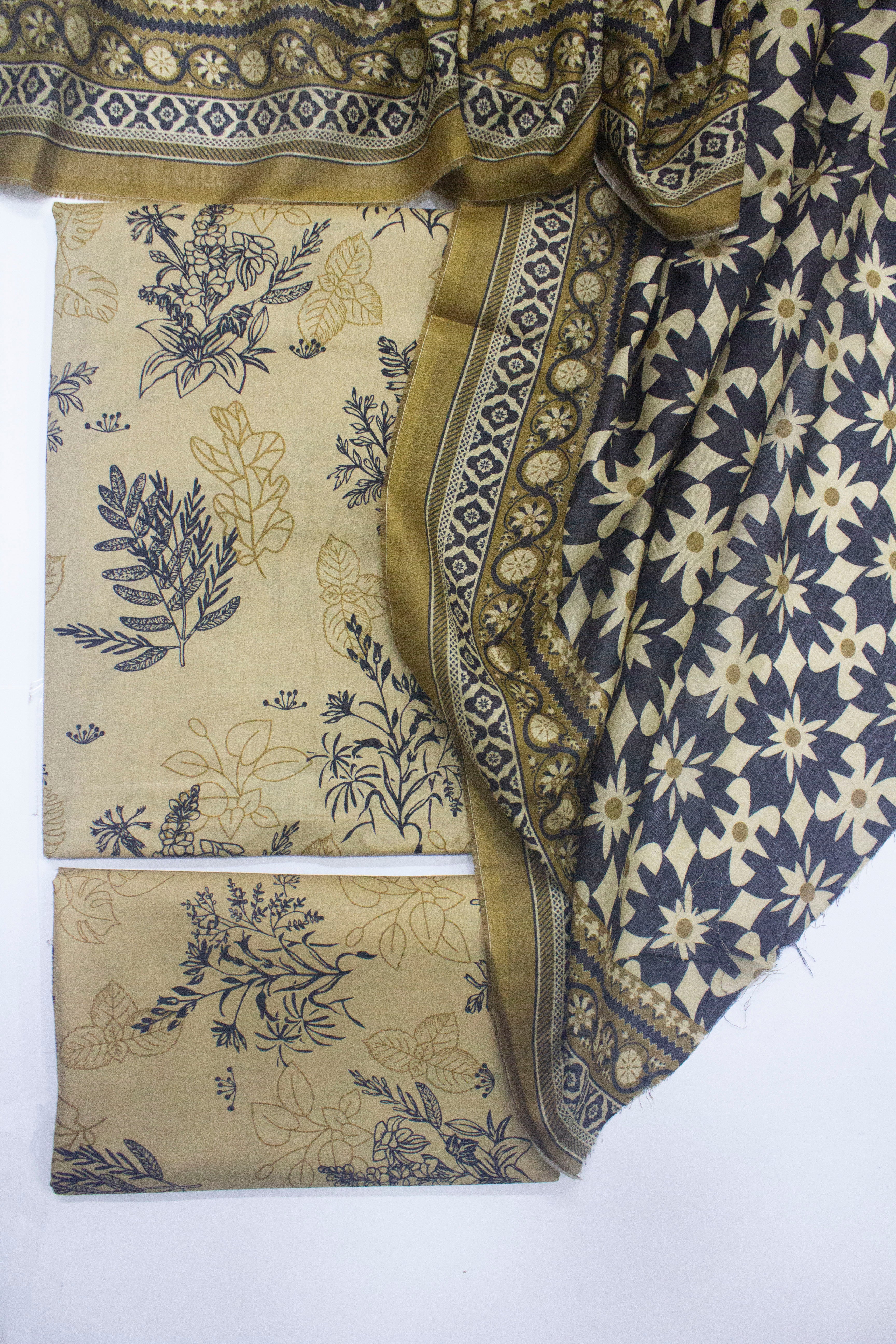 Bin Saeed Fabric - D-8012-3 Cotton Digital Printed UnStitched Suit