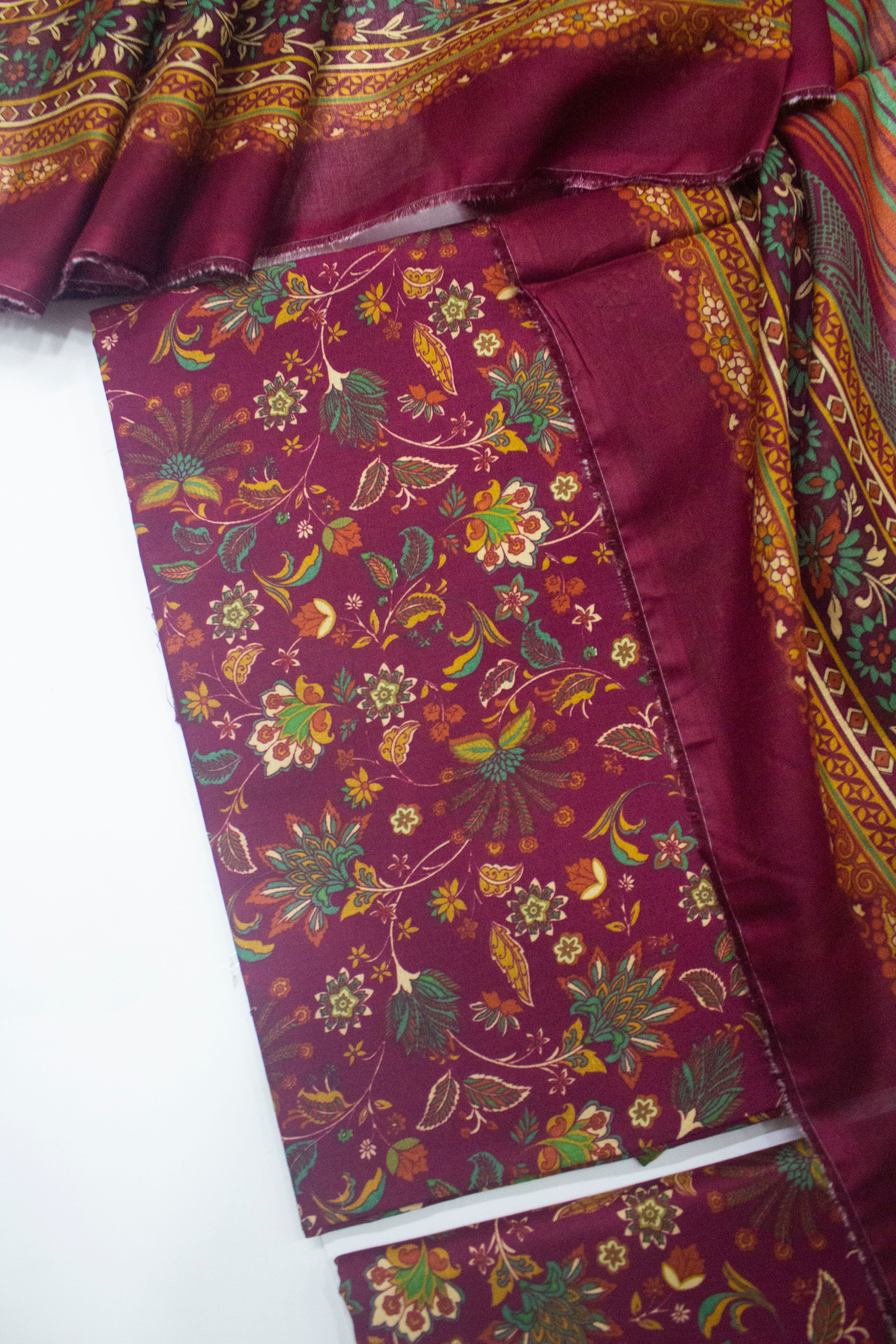 Bin Saeed Fabric - D-8014-3 Cotton Digital Printed UnStitched Suit