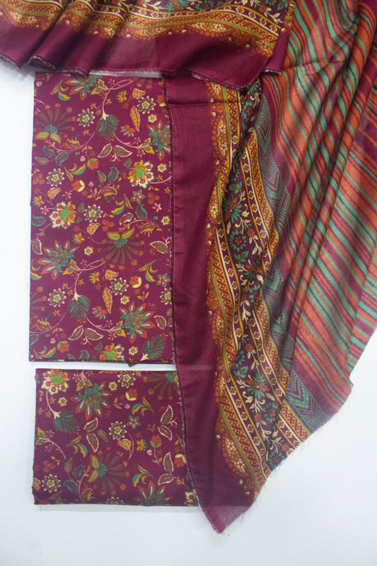 D-8014-3 Cotton Digital Printed UnStitched Suit