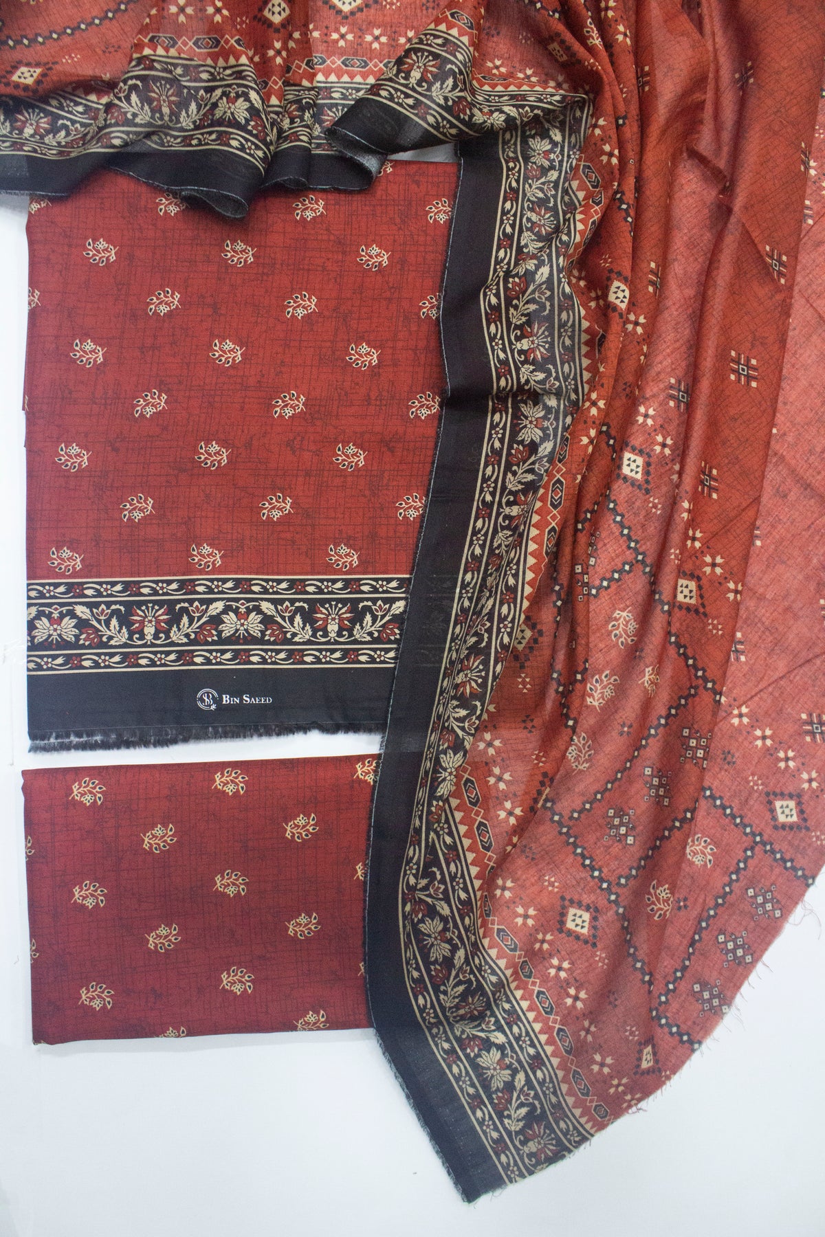 Bin Saeed Fabric - D-8016-3 Cotton Digital Printed UnStitched Suit