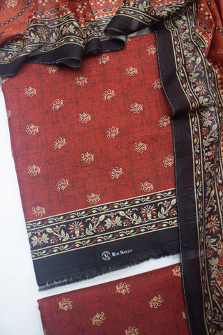 Bin Saeed Fabric - D-8016-3 Cotton Digital Printed UnStitched Suit