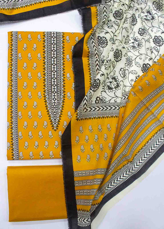 D-086-3 Piece Lawn Digital Printed Unstitched Suit