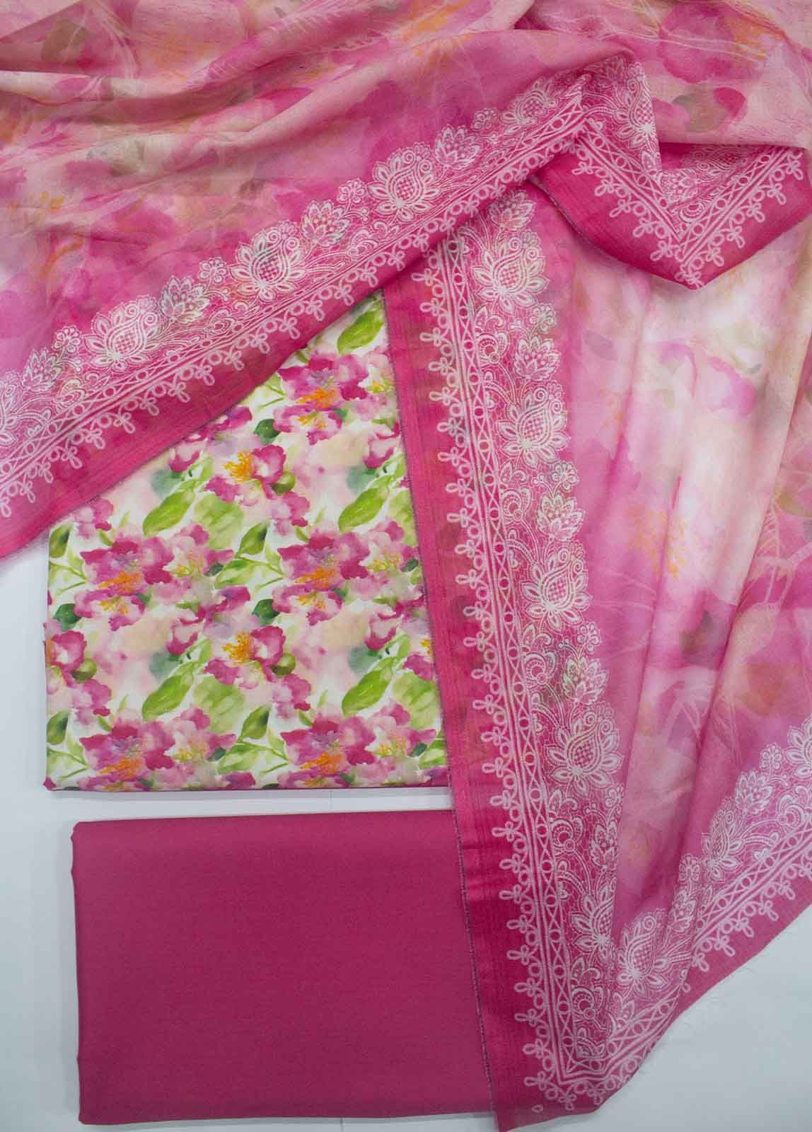 Bin Saeed Fabric - DP-0005- 3 Piece Lawn Printed UnStitched Suit