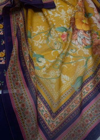 Bin Saeed Fabric - DP-0026- 3 Piece Lawn Printed UnStitched Suit