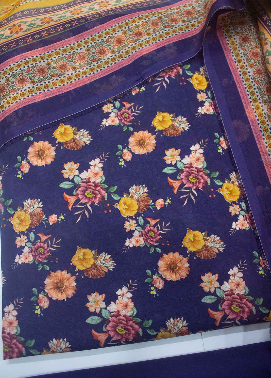 Bin Saeed Fabric - DP-0026- 3 Piece Lawn Printed UnStitched Suit