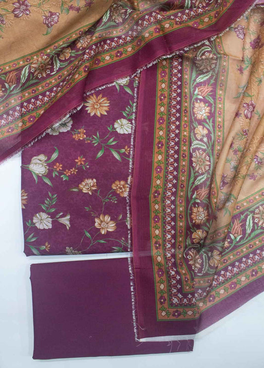 DP-0043- 3 Piece Lawn Printed UnStitched Suit
