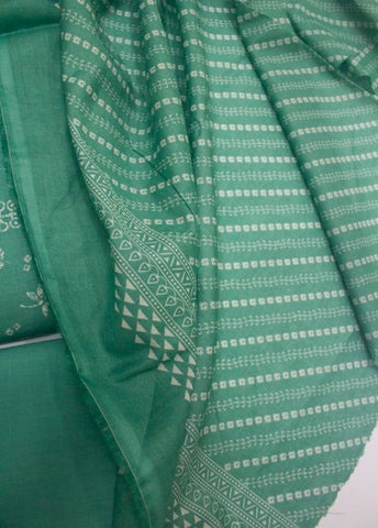 3 Piece Digital Printed Turquoise Color Unstitched Suit